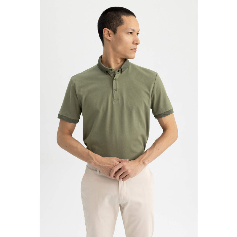 DEFACTO Slim Fit Polo Neck Short Sleeve T-Shirt