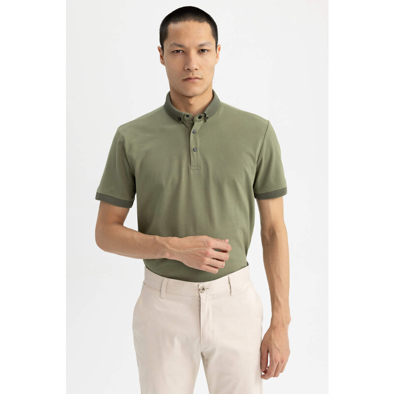 DEFACTO Slim Fit Polo Neck Short Sleeve T-Shirt