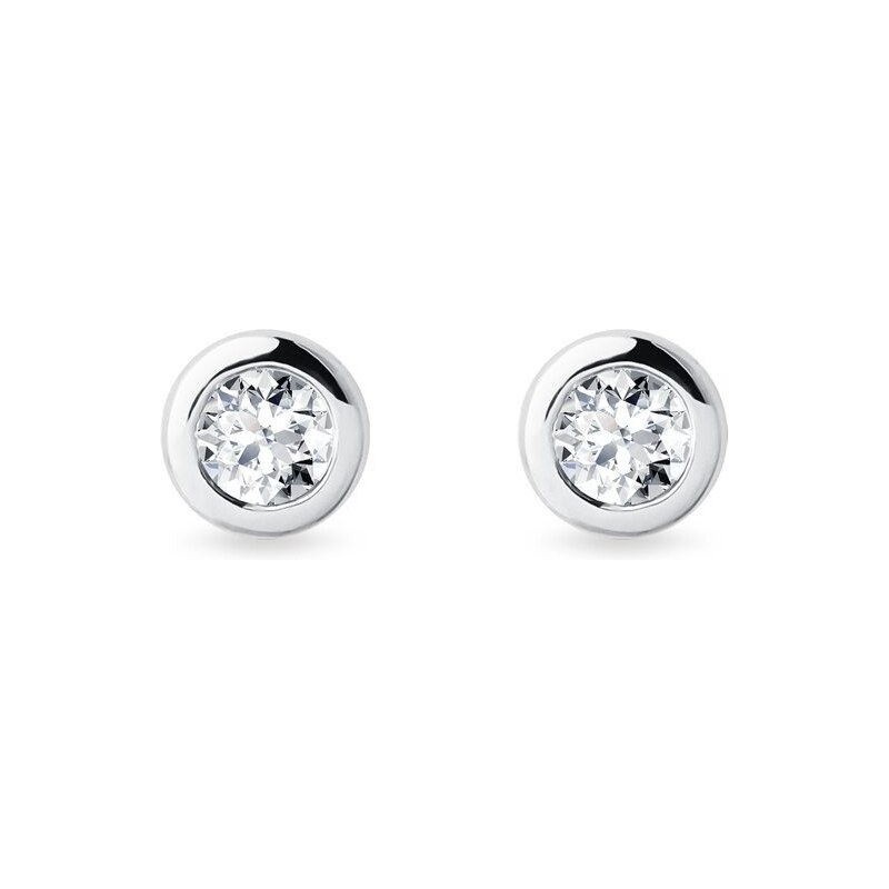 Bezel pecky s 3mm diamanty v bílém zlatě KLENOTA