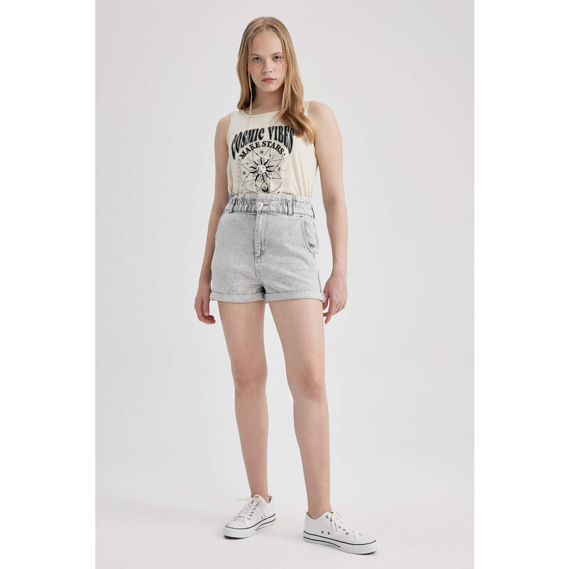 DEFACTO Paperbag Fit High waist Folded Leg Short