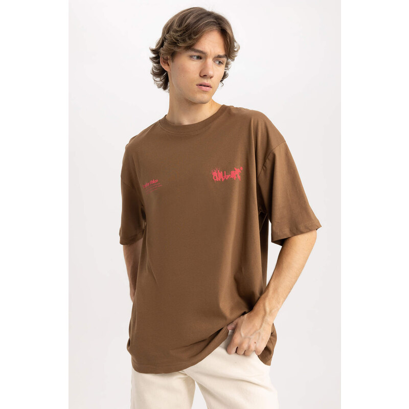 DEFACTO Oversize Fit Crew Neck Printed T-Shirt