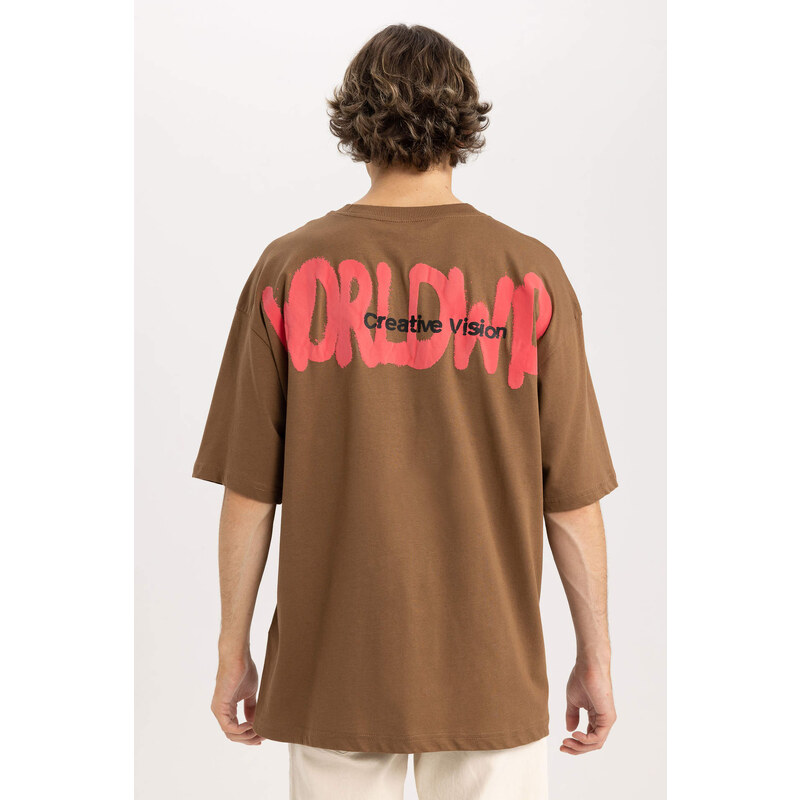 DEFACTO Oversize Fit Crew Neck Printed T-Shirt