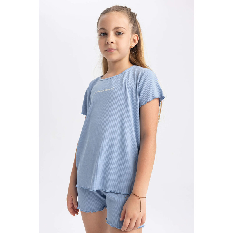 DEFACTO Girl Regular Fit Corded Camisole Pajama 2 Set