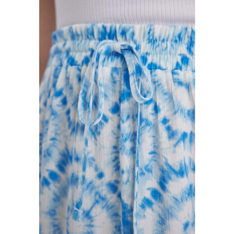 DEFACTO Batic Crinkle Viscose Mini Skirt