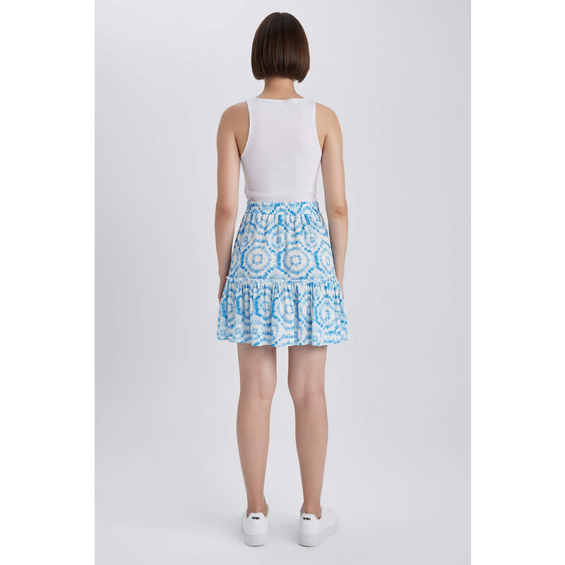 DEFACTO Batic Crinkle Viscose Mini Skirt