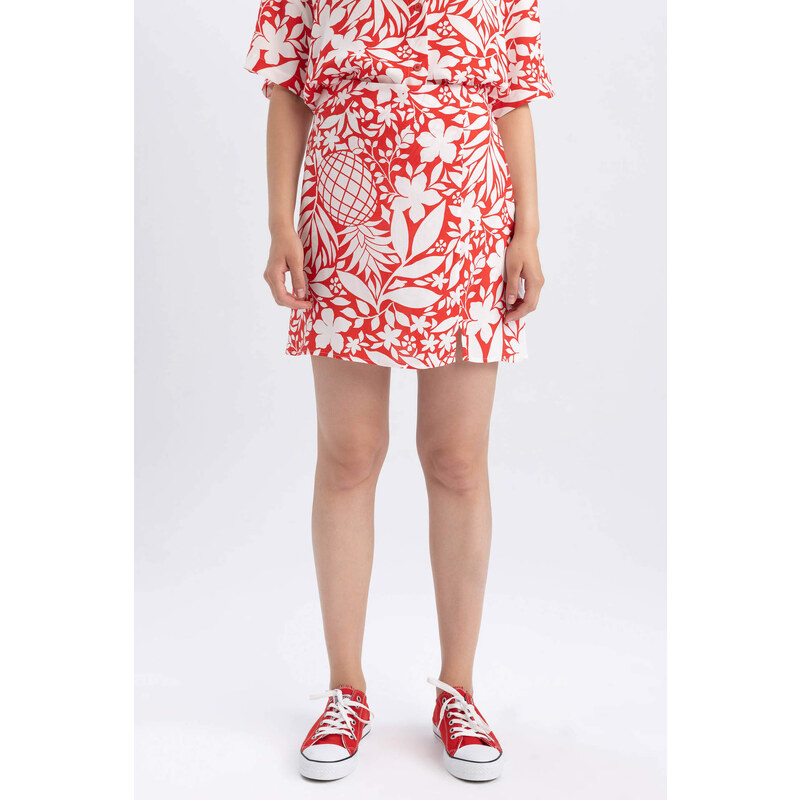 DEFACTO Short Skirt Tropical Patterned Mini Skirt