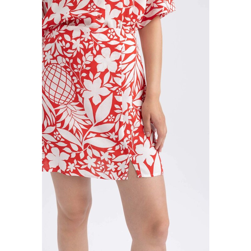 DEFACTO Short Skirt Tropical Patterned Mini Skirt