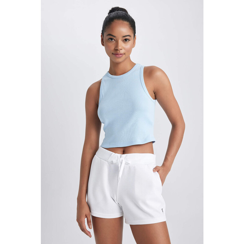 DEFACTO Crop Top Ribana Crew Neck Sleeveless Undershirt