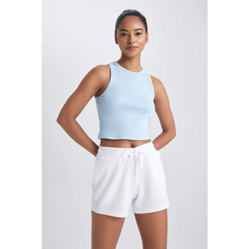 DEFACTO Crop Top Ribana Crew Neck Sleeveless Undershirt