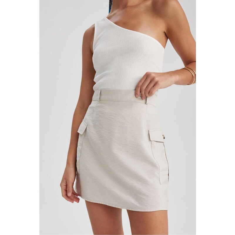 DEFACTO A Cut Twill Normal Waist Mini Skirt