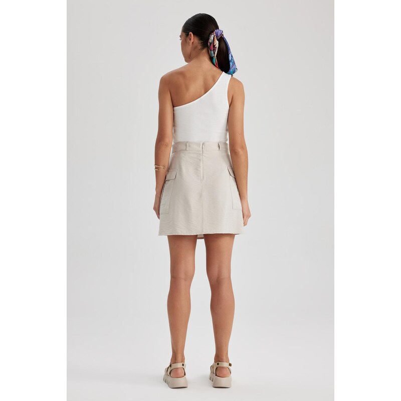 DEFACTO A Cut Twill Normal Waist Mini Skirt