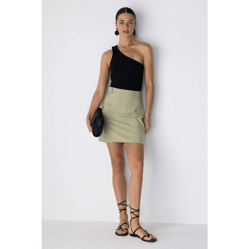 DEFACTO A Cut Twill Normal Waist Mini Skirt