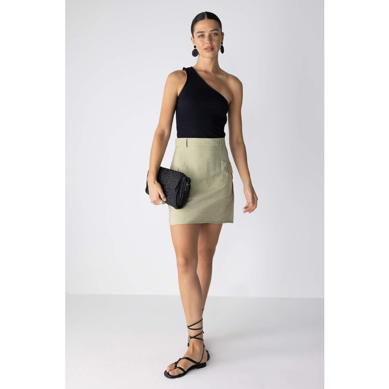 DEFACTO A Cut Twill Normal Waist Mini Skirt