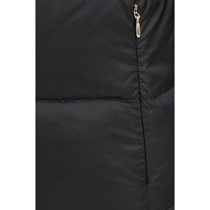 Péřová bunda Geox CHARLENE dámská, černá barva, přechodná
