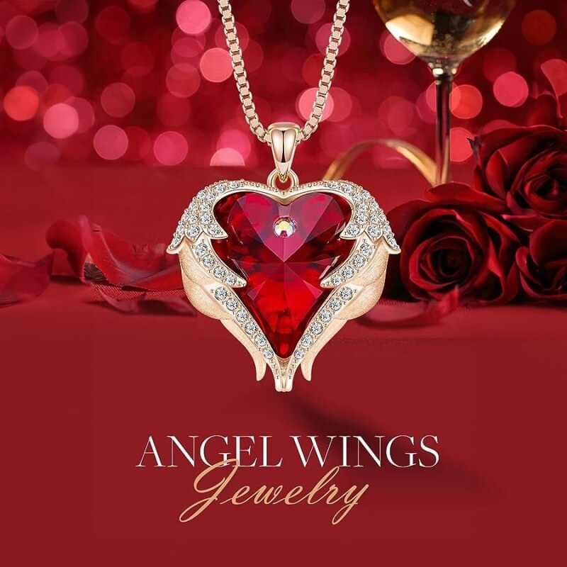 Éternelle Náhrdelník Swarovski Elements Angel Wings Gold - andělská křídla