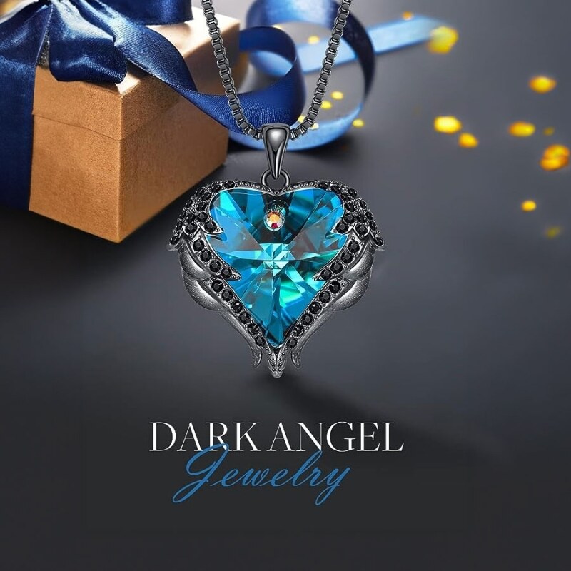 Éternelle Náhrdelník Swarovski Elements Dark Angel - andělská křídla