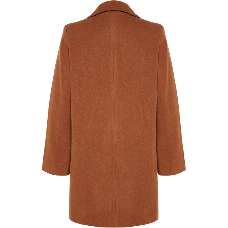 Trendyol Camel Premium Oversize Wide Cut Stamped Coat