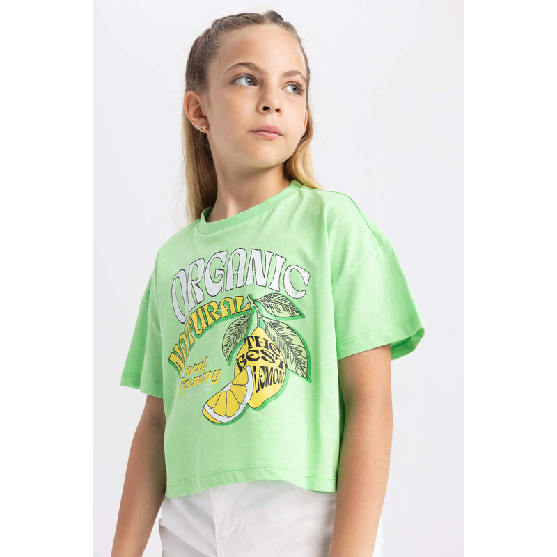 DEFACTO Girl Crop Short Sleeve T-Shirt