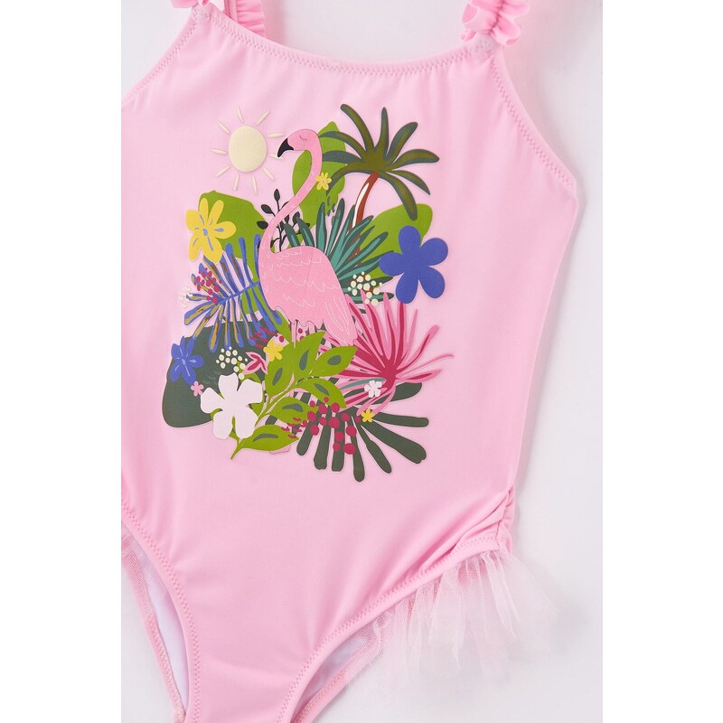 Dagi Pink Flamingo Basque Girl's Swimwear