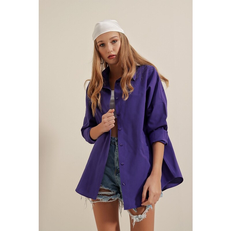 Bigdart 3900 Oversize Basic Long Shirt - Purple