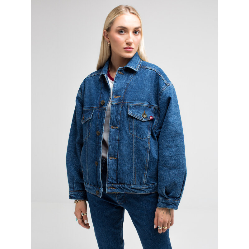 Big Star Woman's Jacket Outerwear 130359 Dark Denim-500