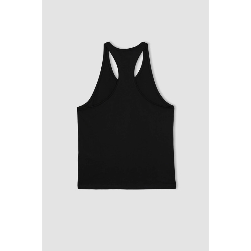 DEFACTO Slim Fit Printed Cotton Crew Neck Sleeveless Undershirt