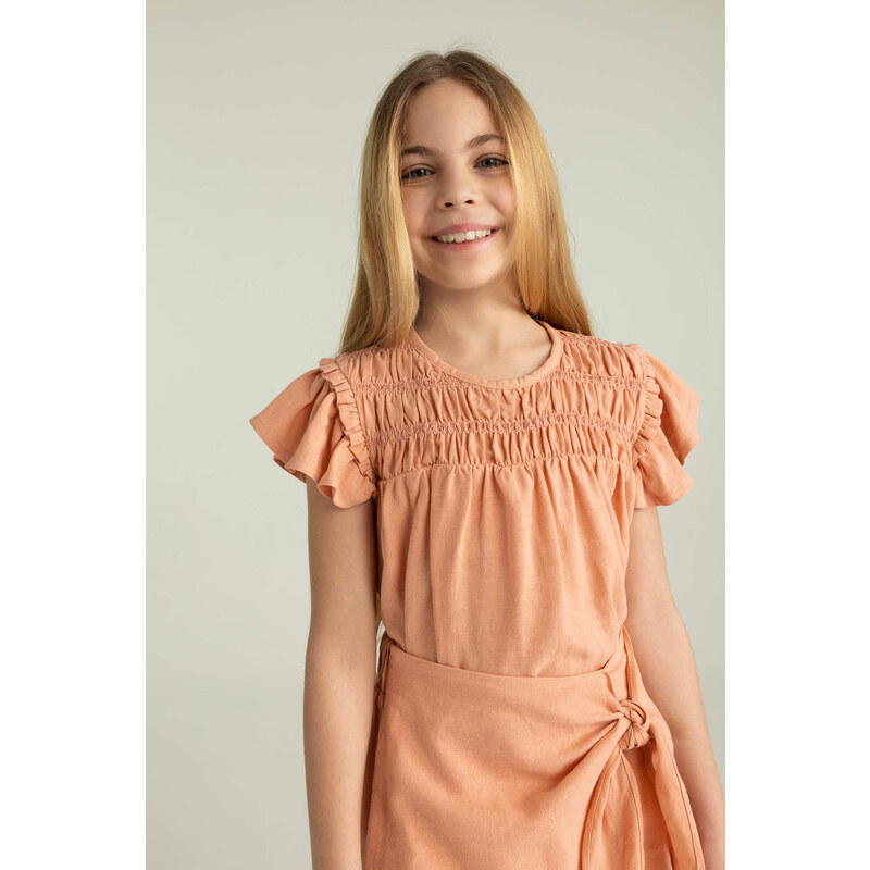 DEFACTO Girls Short Sleeve Blouse