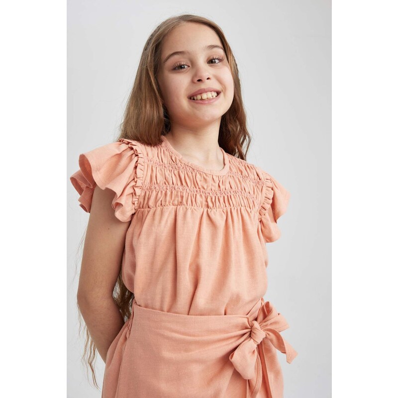 DEFACTO Girls Short Sleeve Blouse