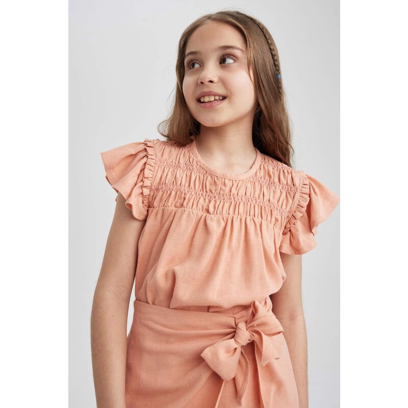 DEFACTO Girls Short Sleeve Blouse