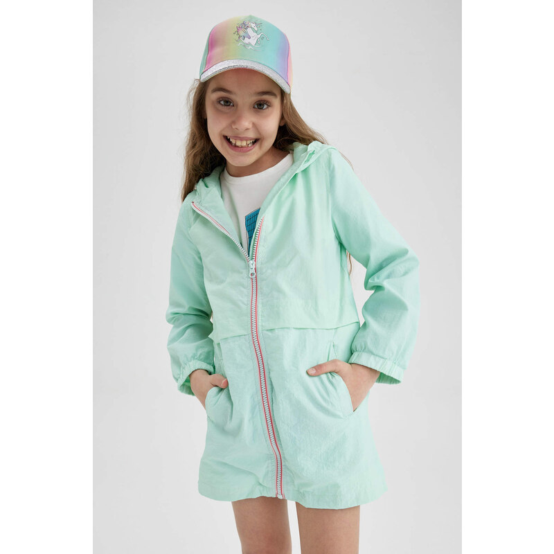 DEFACTO Girl's Waterproof Hooded Raincoat