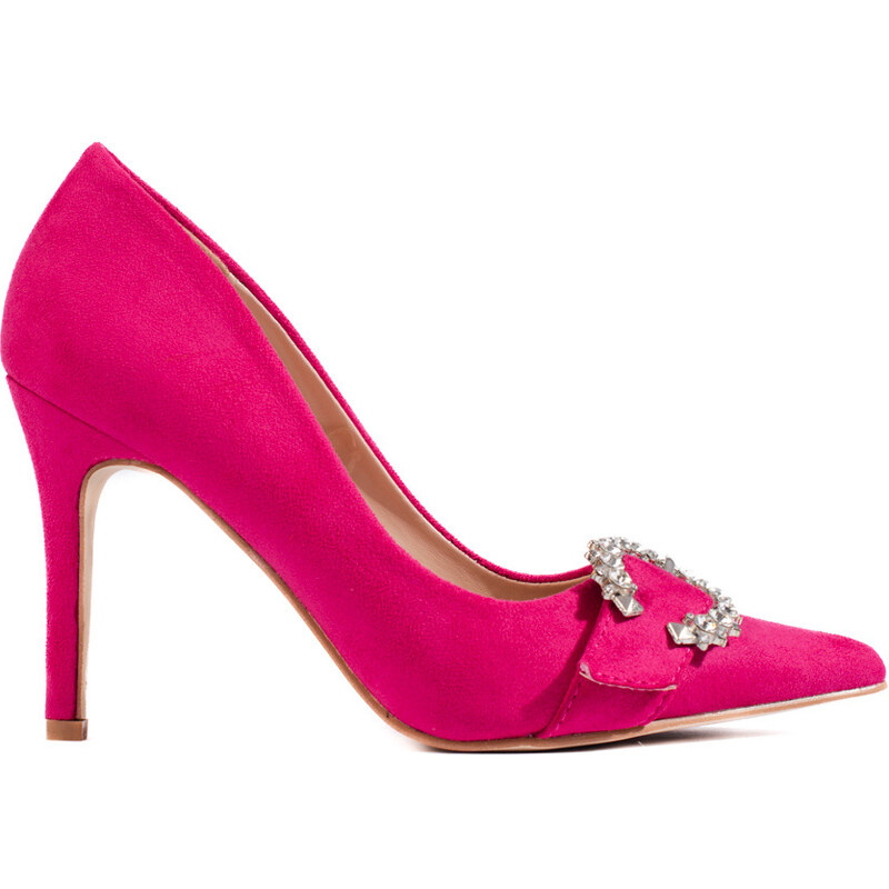 GOODIN Pink women's pumps on a high shelovet heel