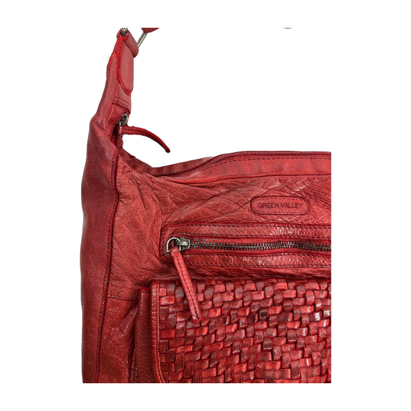 Dámská kožená kabelka Green Valley červená 10430