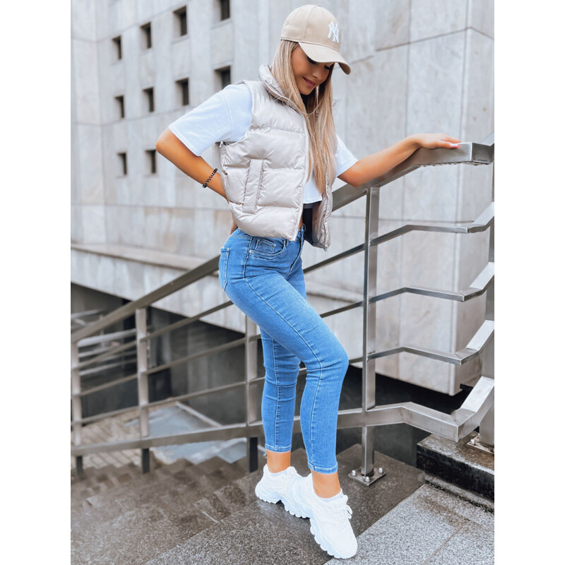 BASIC MODRÉ SKINNY DŽÍNY SADIE Denim vzor