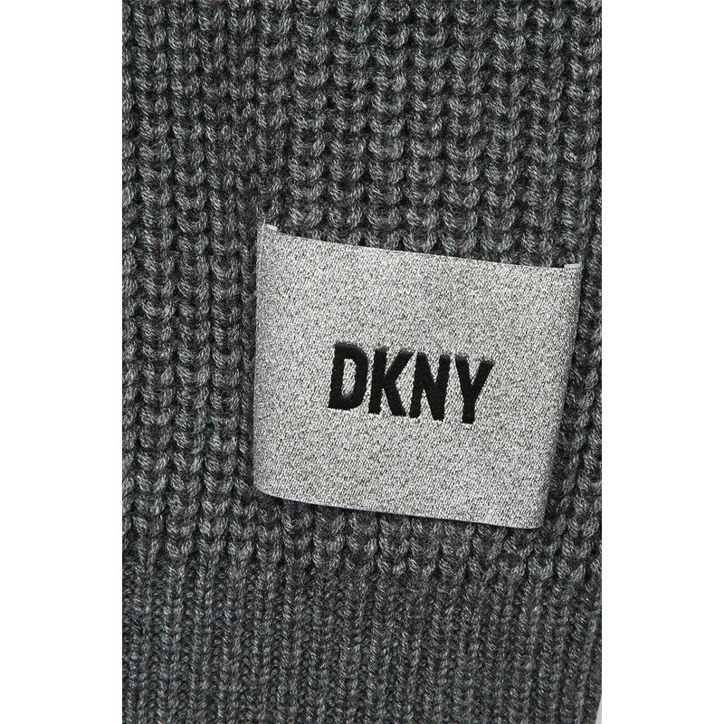 Dětský svetr s příměsí vlny Dkny šedá barva, lehký