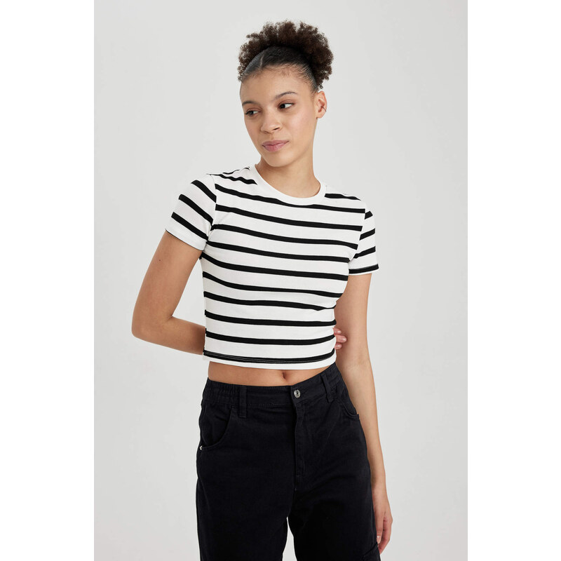 DEFACTO Coool Fitted Striped Short Sleeve T-Shirt