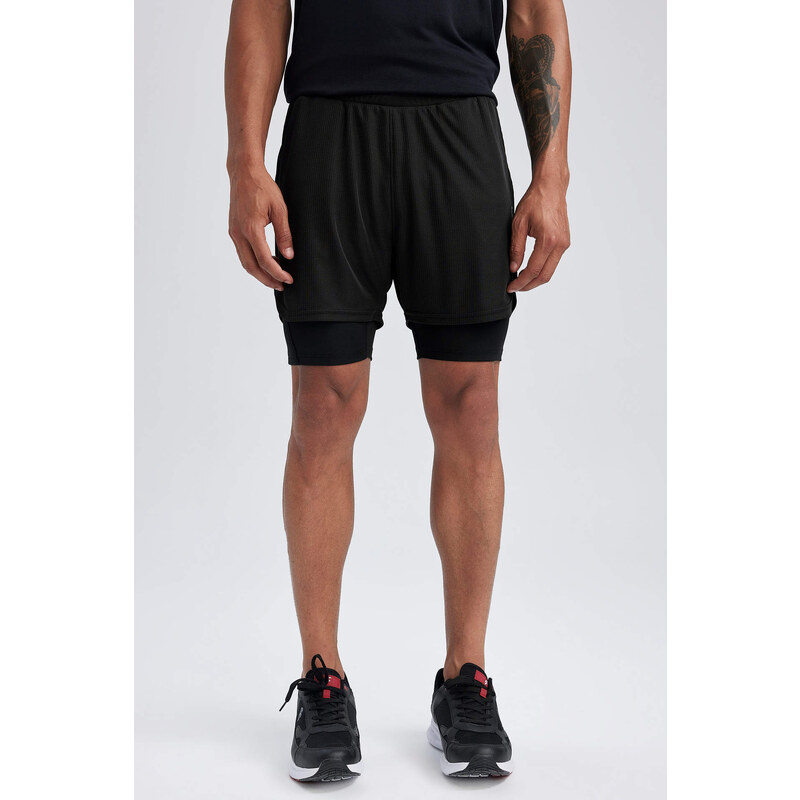 DeFactoFit Slim Fit Premium Sports Shorts With Legginng