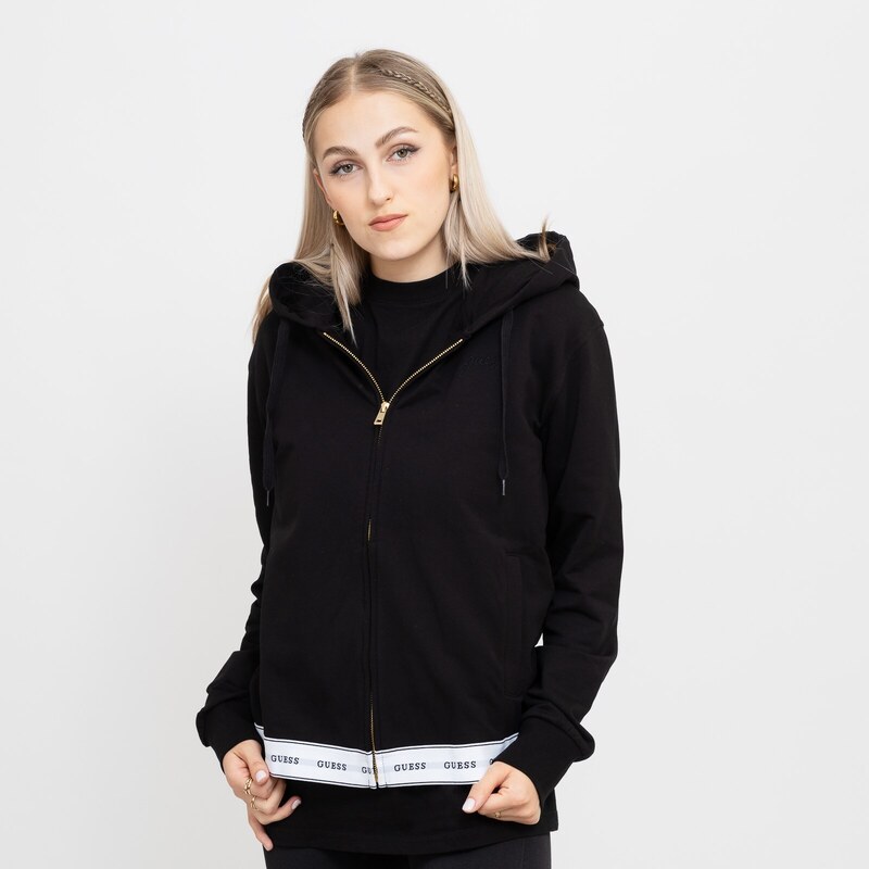 Guess carrie zip hoodie BLACK