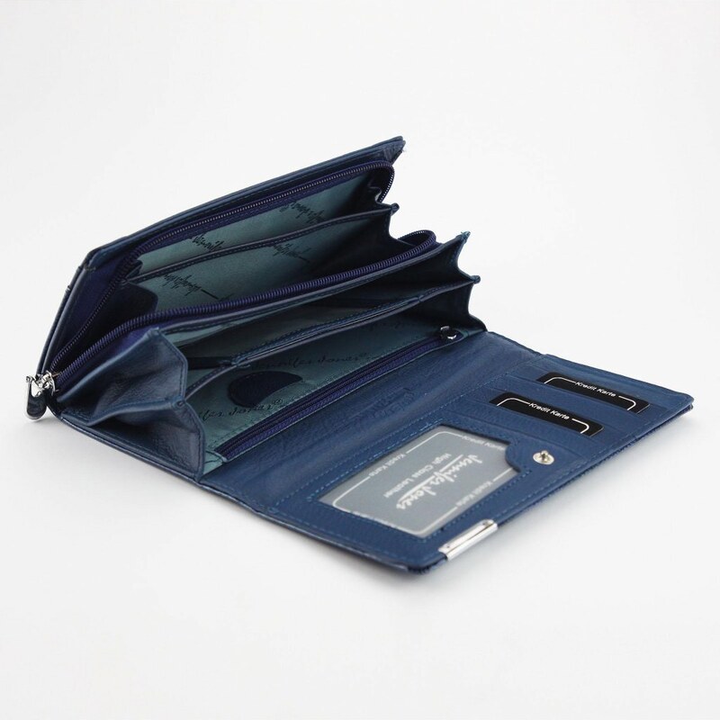 Dámská velká kožená peněženka Jenifer Jones 5288-2 - modrá