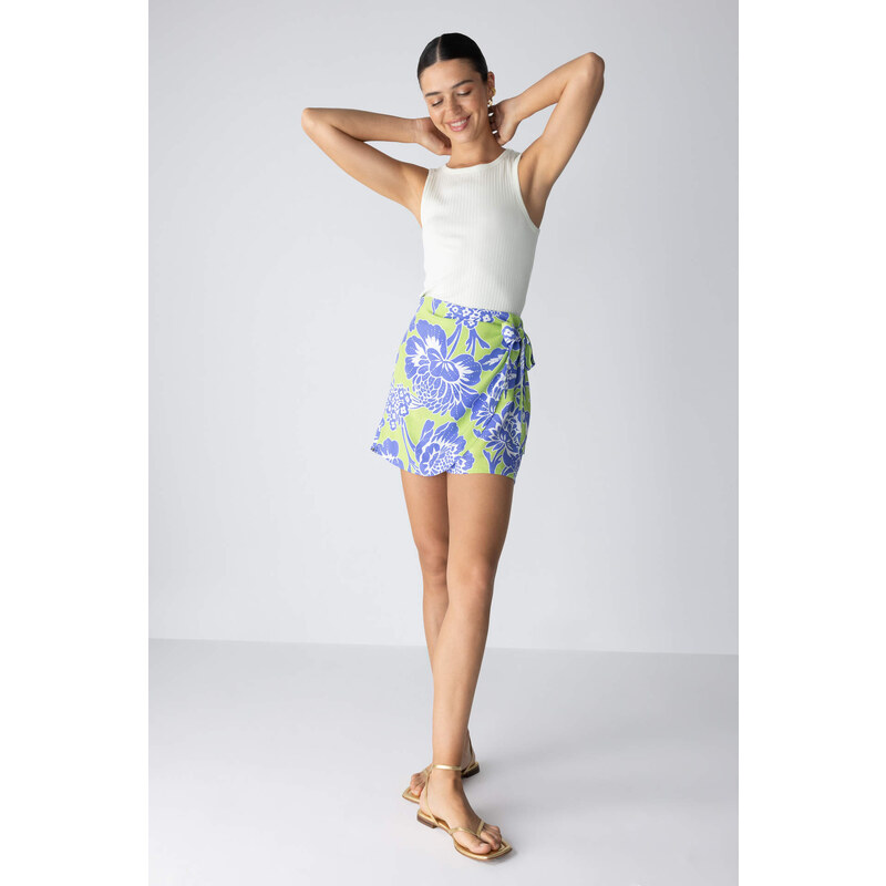 DEFACTO Viscose High waist Wide Leg Short