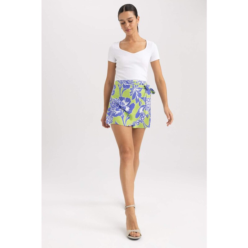 DEFACTO Viscose High waist Wide Leg Short