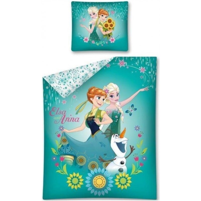 Detexpol Bavlněné povlečení Ledové království - Frozen - motiv Elsa & Anna - 100% bavlna - 70 x 90 cm + 140 x 200 cm