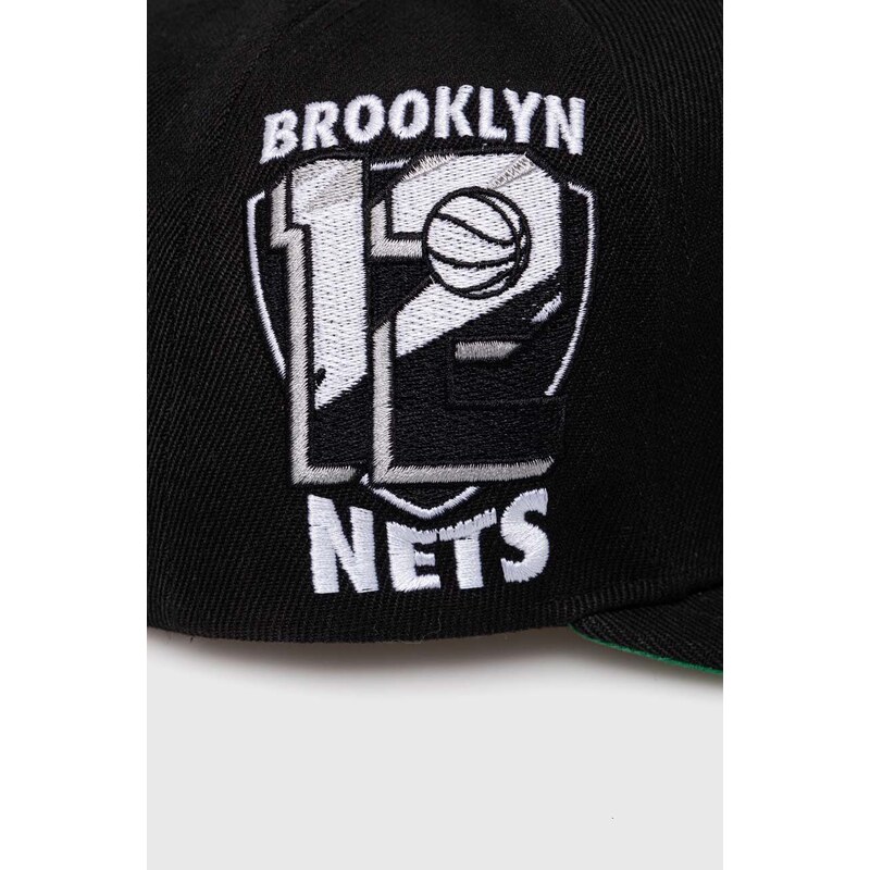 Kšiltovka Mitchell&Ness BROOKLYN NETS černá barva, s aplikací