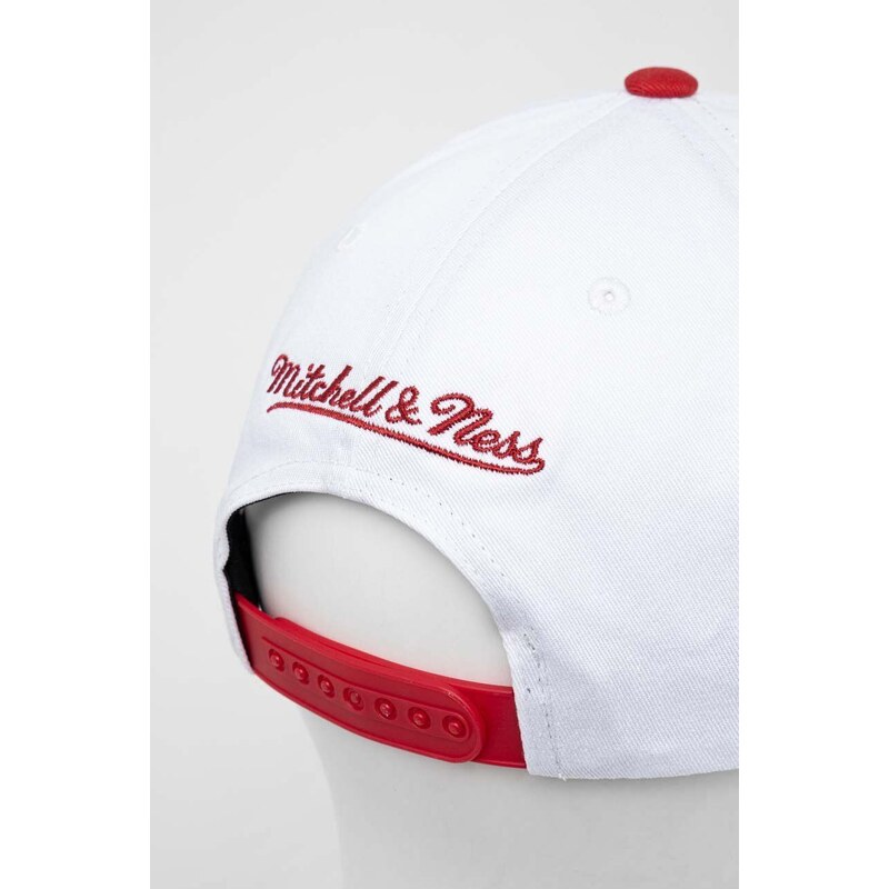 Bavlněná baseballová čepice Mitchell&Ness MIAMI HEAT bílá barva