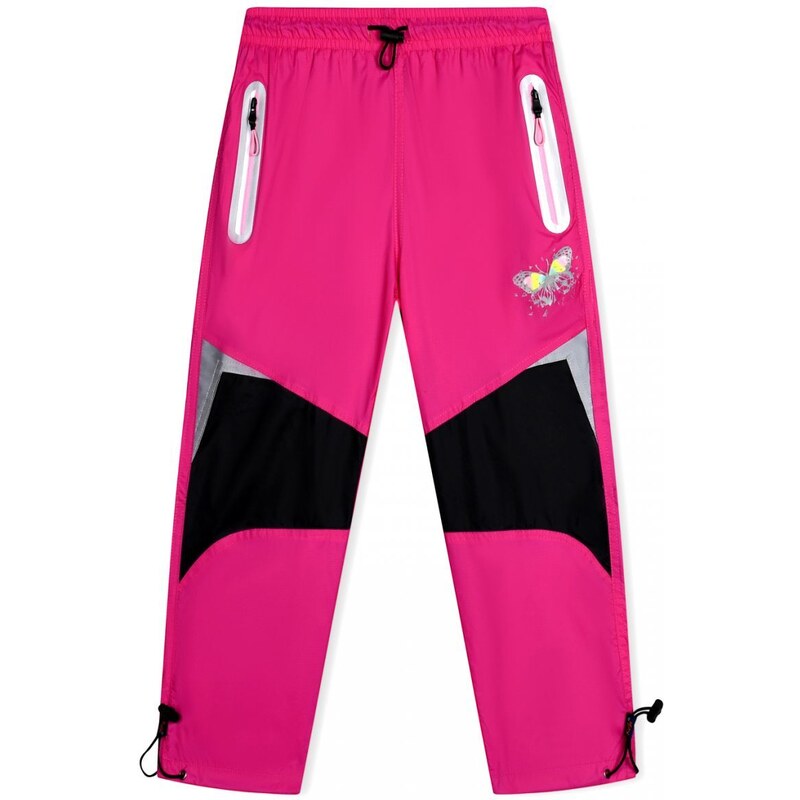 Dívčí šusťákové kalhoty Kugo SK7738 - růžová