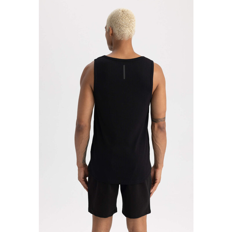 DEFACTO Slim Fit Printed Ribana Crew Neck Sleeveless Undershirt