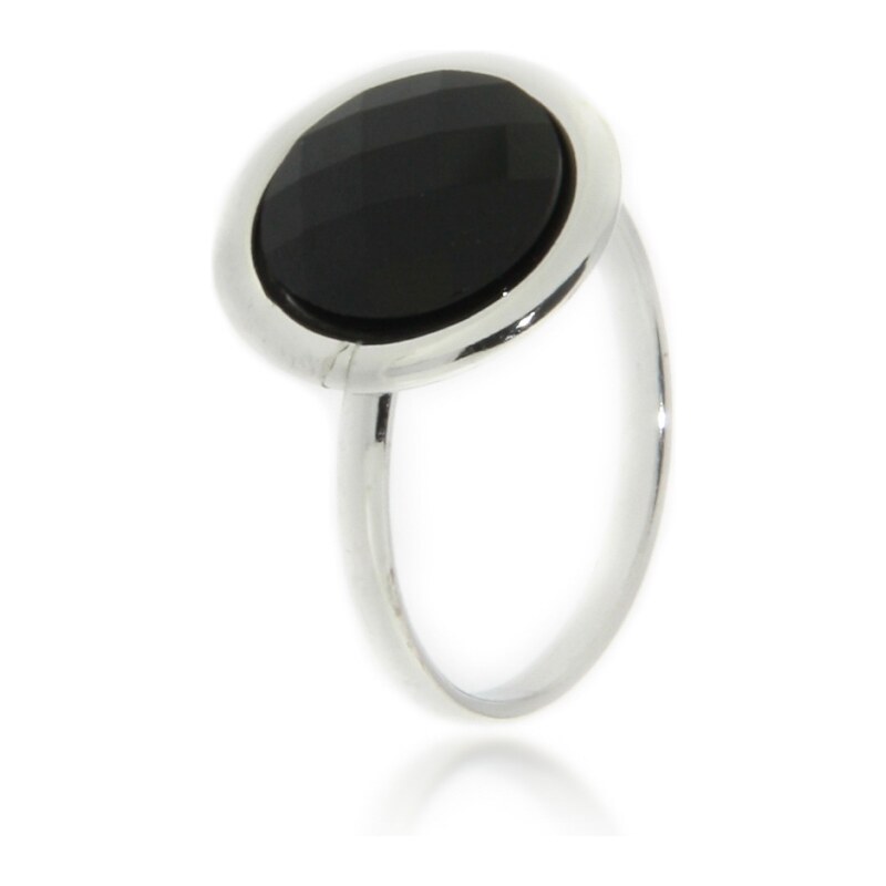 LYRA Prsten s černým Swarovski krystalem RDV10013S