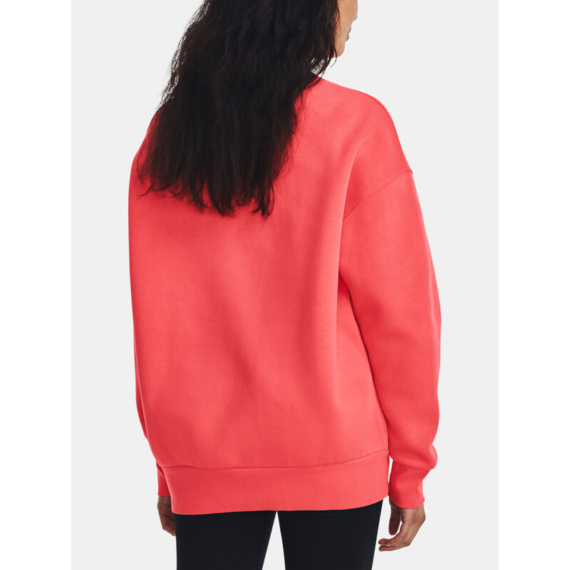 Under Armour Mikina Essential Flc OS Crew-RED - Dámské