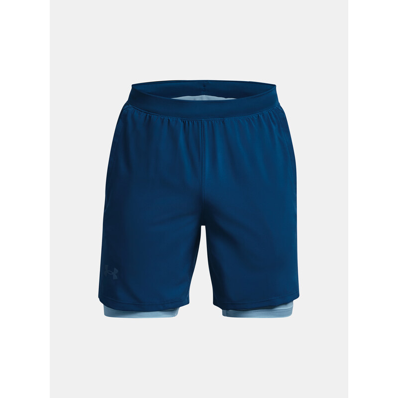 Under Armour Kraťasy UA LAUNCH 7'' 2-IN-1 SHORT-BLU - Pánské