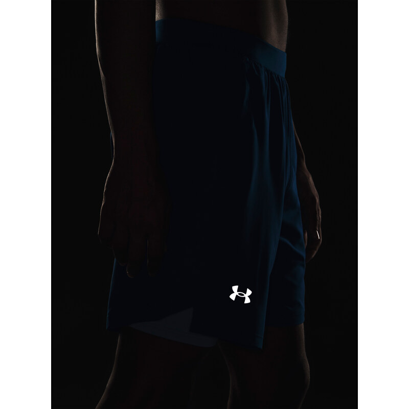 Under Armour Kraťasy UA LAUNCH 7'' 2-IN-1 SHORT-BLU - Pánské