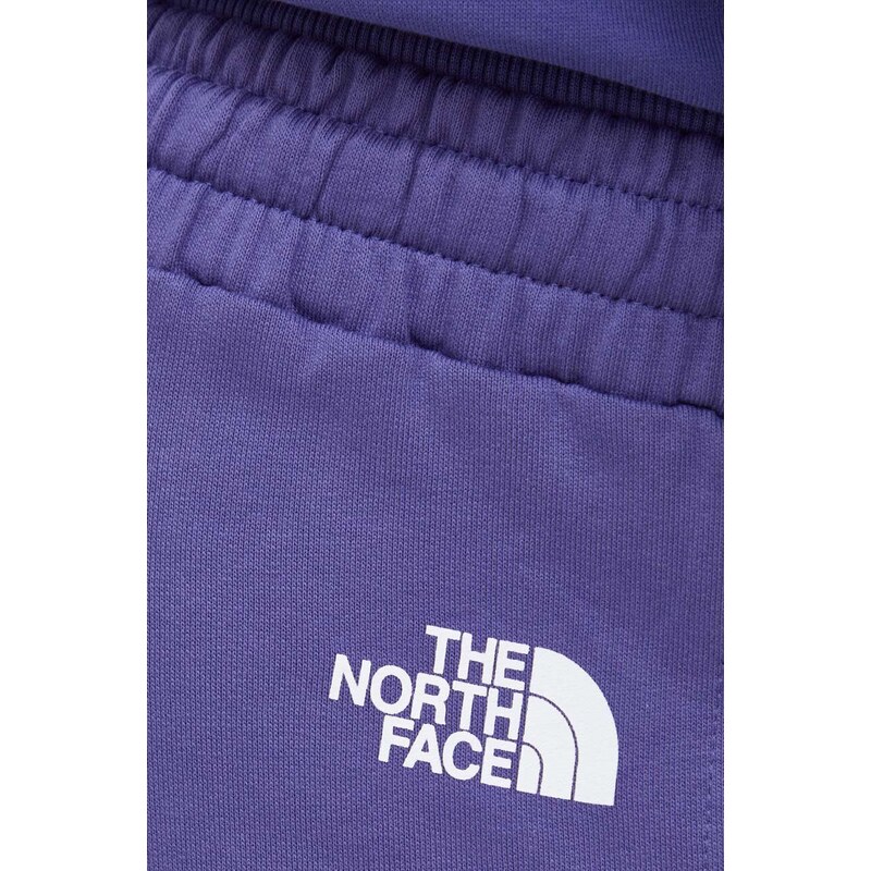 Bavlněné tepláky The North Face fialová barva